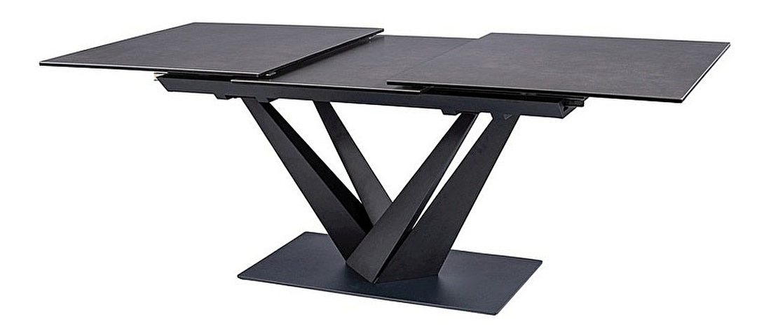 Rozkládací jídelní stůl 160-220 cm Suanne (černá + černá) (pro 8 a více osob)