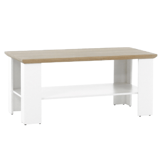 Konferenční stolek Leoras MZ17 (bílá + dub grand)