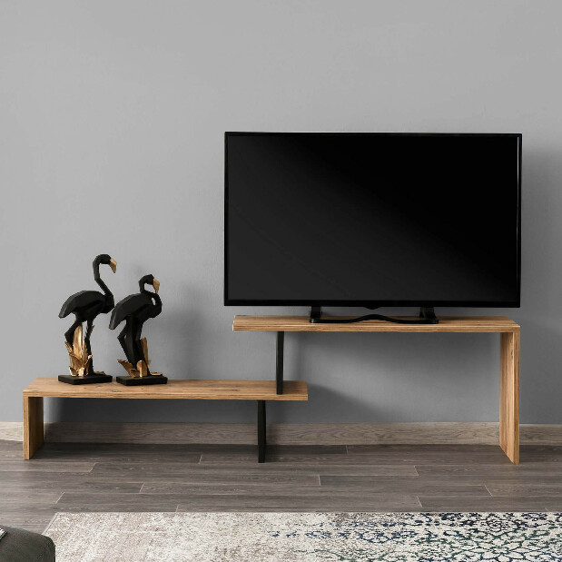 TV stolek/skříňka Ornelia (Černá + Borovice)