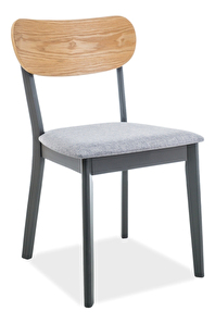 Jídelní židle Verline (šedá + přírodní dřevo)