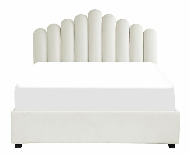 Manželská postel 160 cm Valhala (bílá) (s roštem a úložným prostorem)