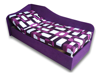 Jednolůžková postel (válenda) 90 cm Abigail (Gusto 10 + Fialová 49) (L)