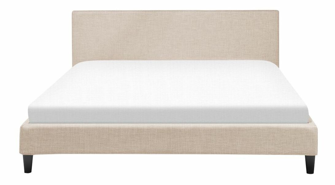 Manželská postel 180 cm FUTTI (s roštem) (béžová)