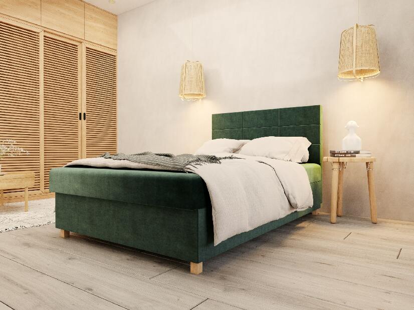  Jednolůžková postel 120 cm Picasso II (tmavě zelená) (s úl. prostorem a matrací)