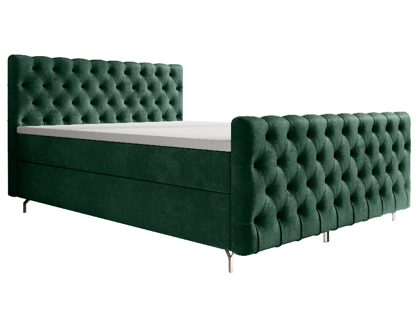 Manželská postel 200 cm Clinton Comfort (smaragdová) (s roštem, s úl. prostorem)