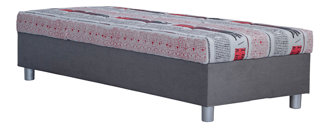 Jednolůžková postel (válenda) 90 cm Blanár Inez (šedá + Madrid 071-50) (s polyuretánovou matrací) (s úložným prostorem)