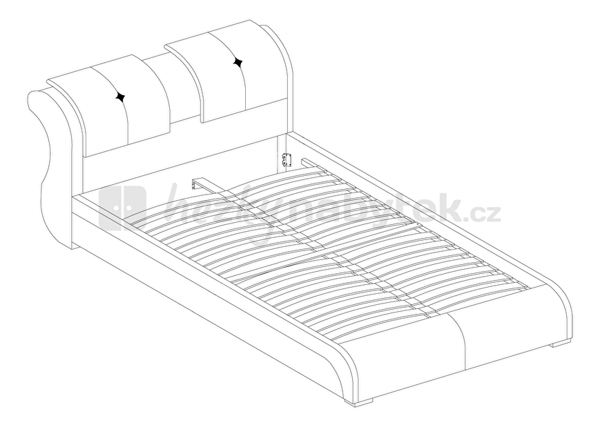 Manželská postel 160 cm Toby (s roštem)