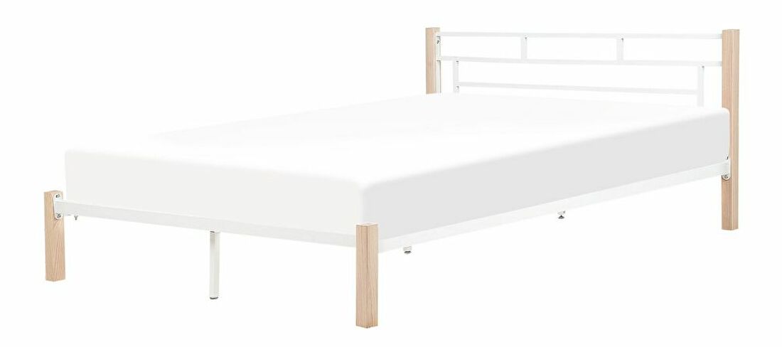 Manželská postel 180 cm GARRONE (s roštem) (bílá)