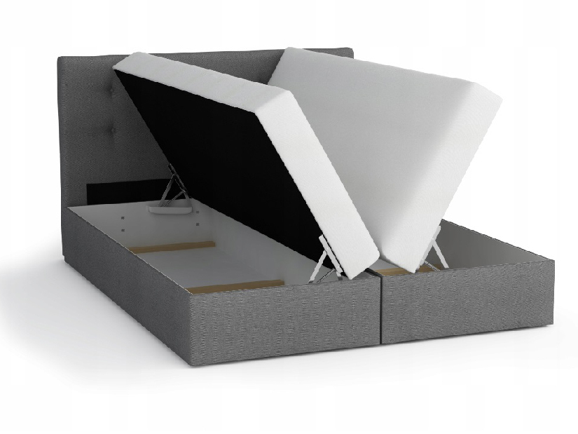 Manželská postel Boxspring 160 cm Fade 2 (černá) (s matrací a úložným prostorem)