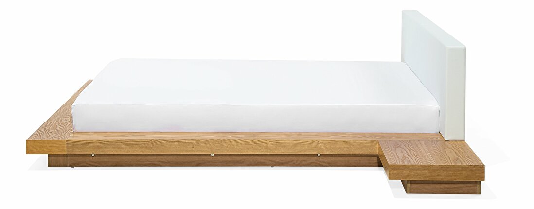Manželská postel 180 cm ZEPHYRE (s roštem) (světlé dřevo)