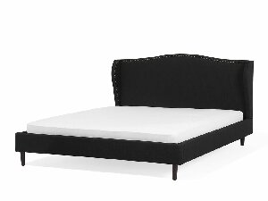 Manželská postel 180 cm COLLETTE (s roštem) (černá)