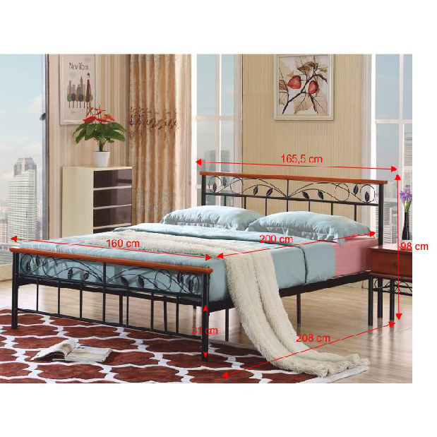 Manželská postel 160 cm Svoris (s roštem)