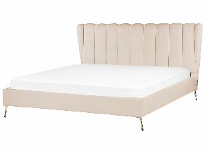Manželská postel 180 cm Mirabell (béžová) (s roštem) (s USB portem)