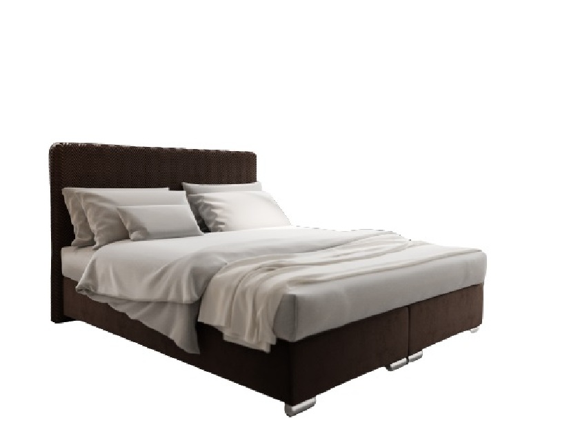 Manželská postel 180 cm Boxspring Penarth Comfort (tmavě hnědá) (s roštem, matrací a úl. prostorem)