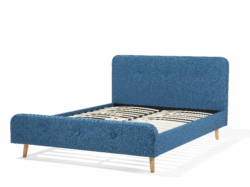Manželská postel 160 cm ROME (s roštem) (modrá)