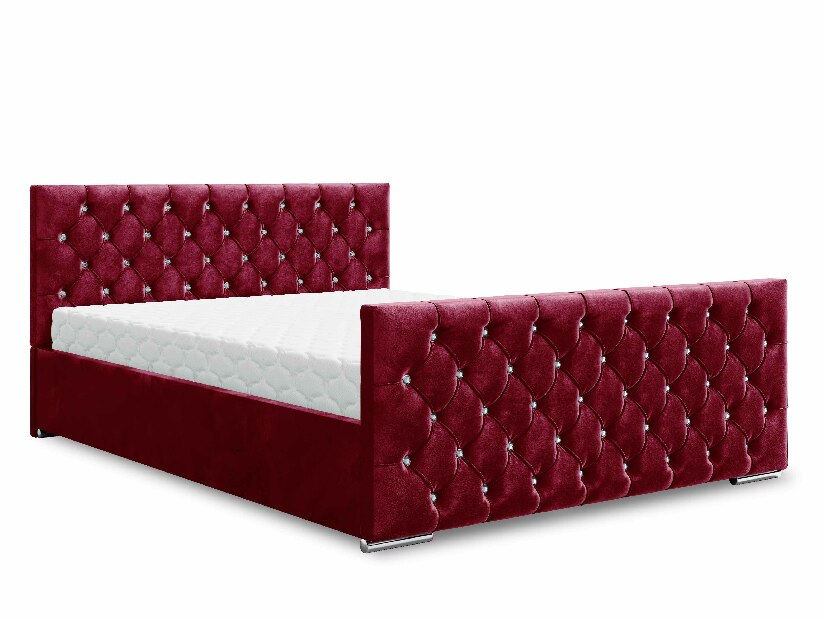 Manželská postel 160 cm Quintin (bordó) (s roštem a úložným prostorem)