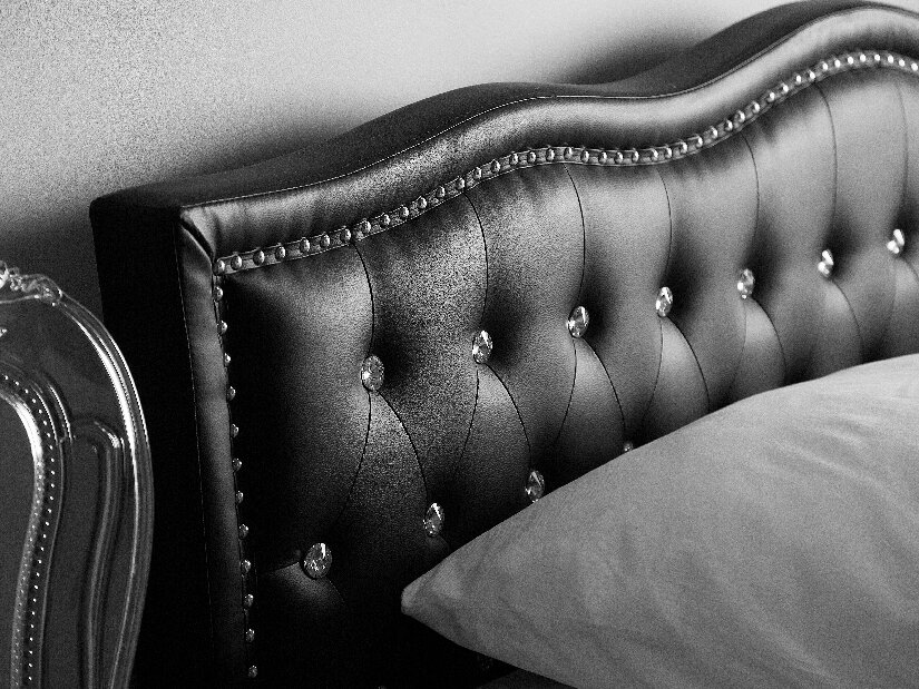 Manželská postel 160 cm MATH (s roštem a úl. prostorem) (černá)