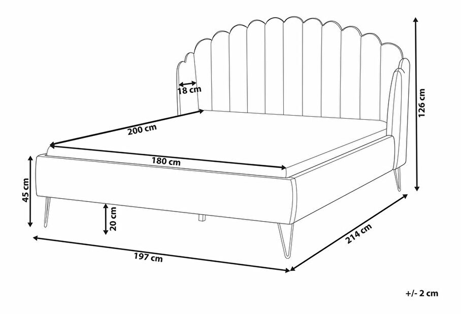 Manželská postel 180 cm Alise (šedá) (s roštem)