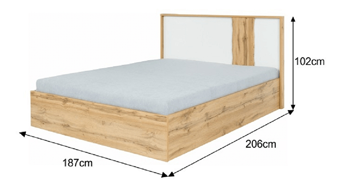 Manželská postel 180 cm Valora (s úložným prostorem)
