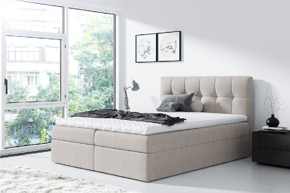 Kontinentálni postel 140 cm Apolon (šedá) *výprodej