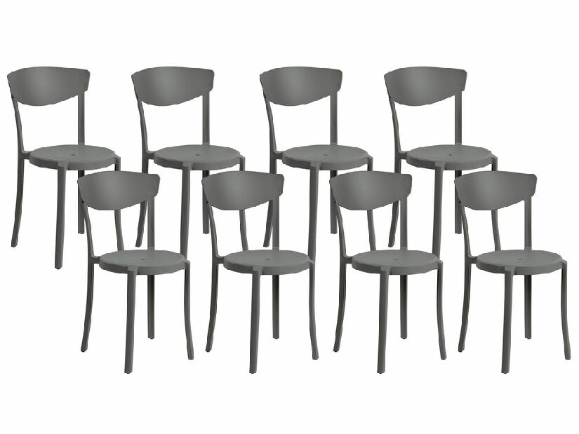 Set 8 ks jídelních židlí Valkyrja (tmavě šedá)