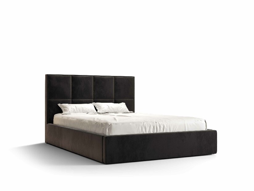 Manželská postel 180 cm Gino (černá) (s roštem a úložným prostorem)