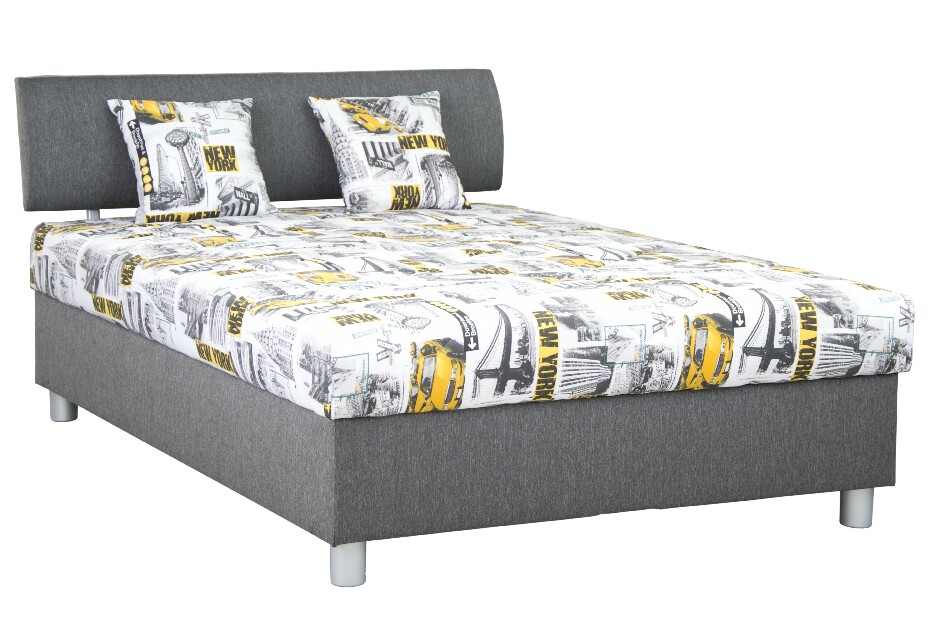 Manželská postel 140 cm Blanář Skate (šedá) (s roštem a matrací)