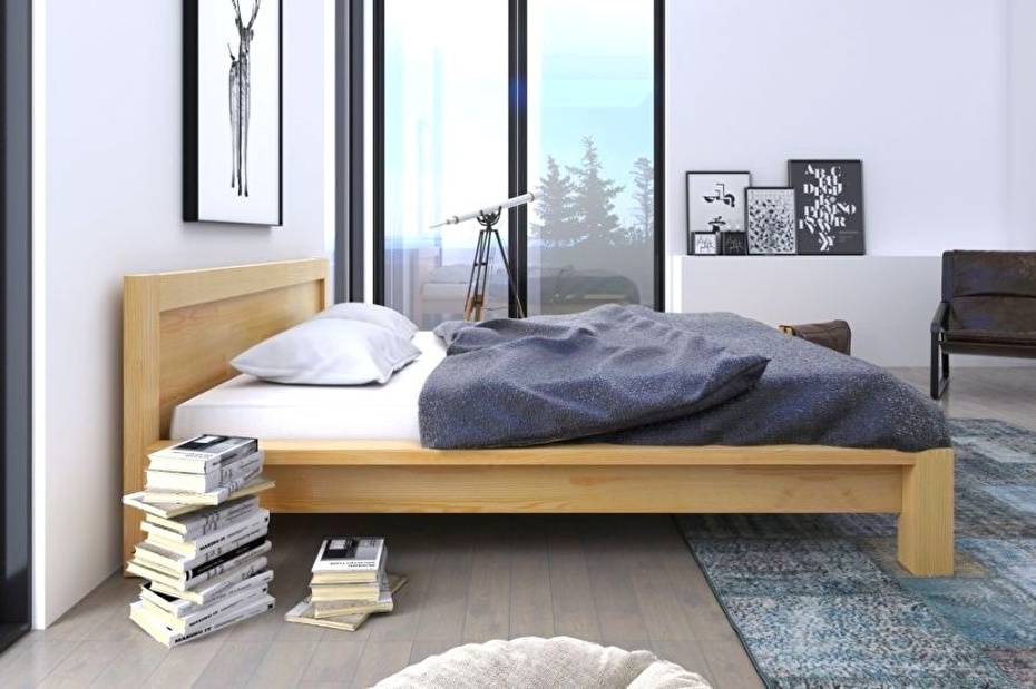 Manželská postel 200 cm Naturlig Fjaerland (borovice)