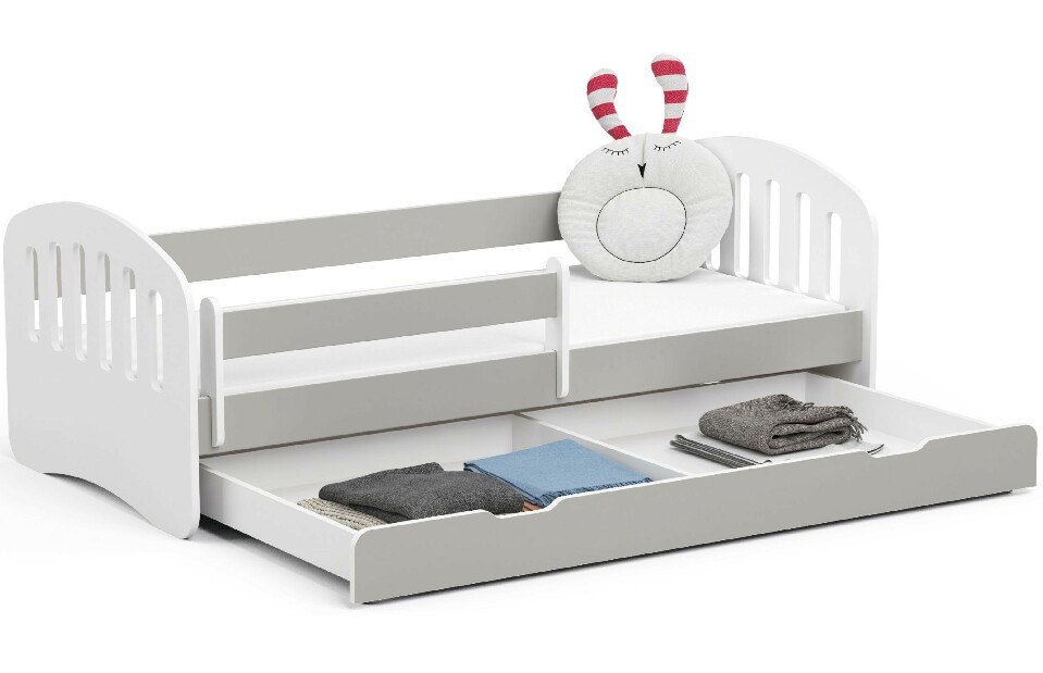 Dětská postel Preena (šedá) (s matrací)
