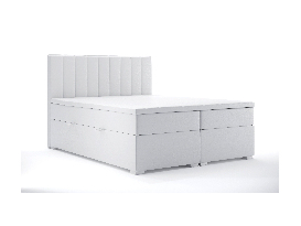Manželská postel Boxspring 140 cm Ranaly (bílá ekokůže) (s úložným prostorem)
