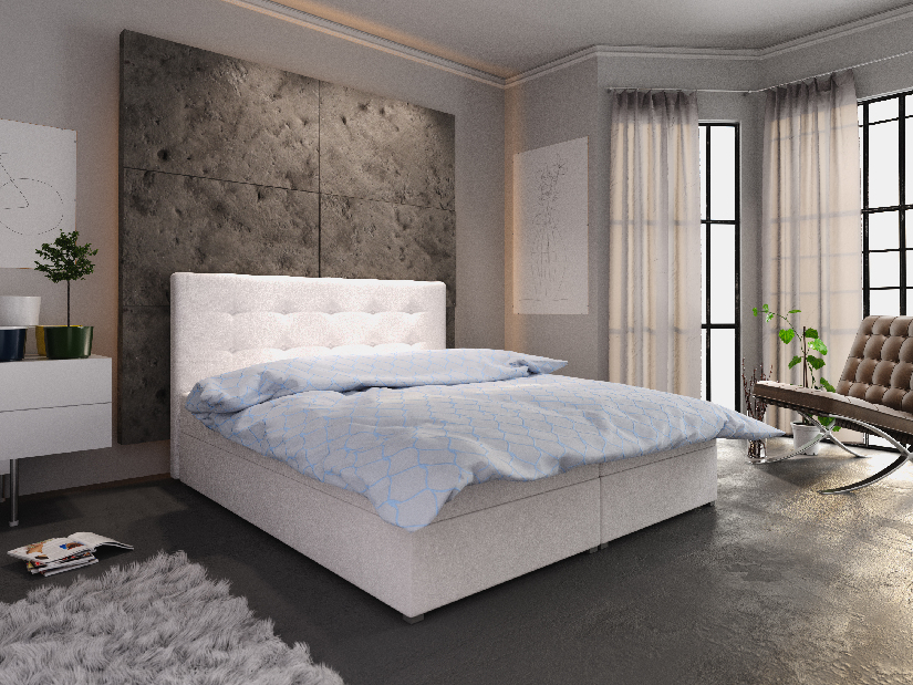 Manželská postel Boxspring 140 cm Fade 1 Comfort (béžová) (s matrací a úložným prostorem)