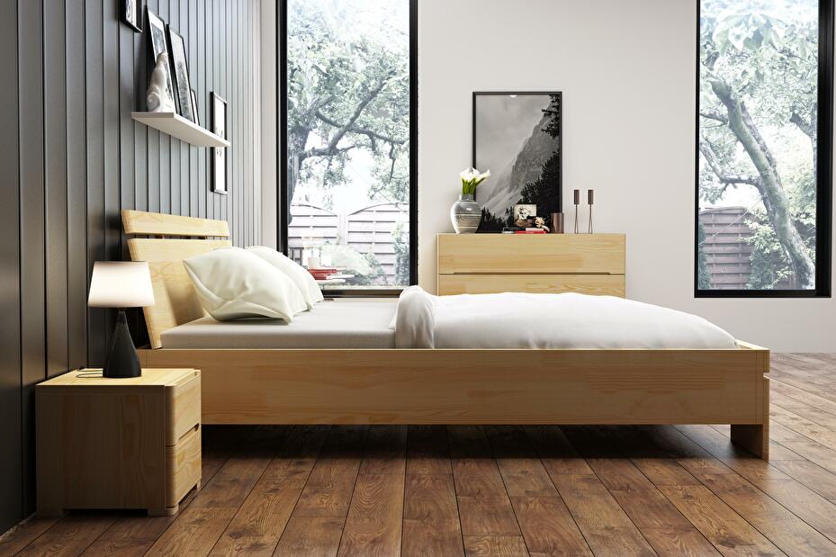 Manželská postel 140 cm Naturlig Bavergen Maxi (borovice) (s roštem)