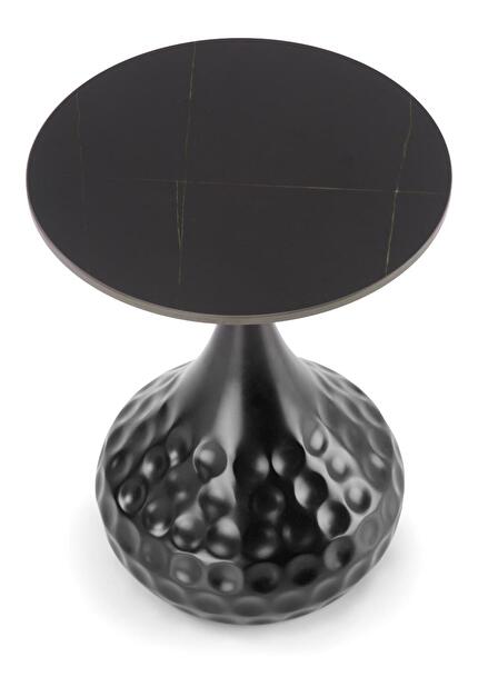 Příruční stolek Verdi (černý mramor + černá)