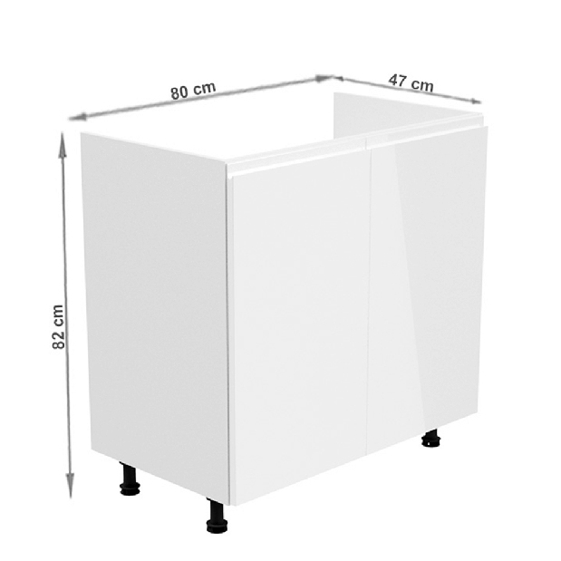 Drezová kuchyňská skříňka D80Z Aurellia (bílá + lesk bílý)