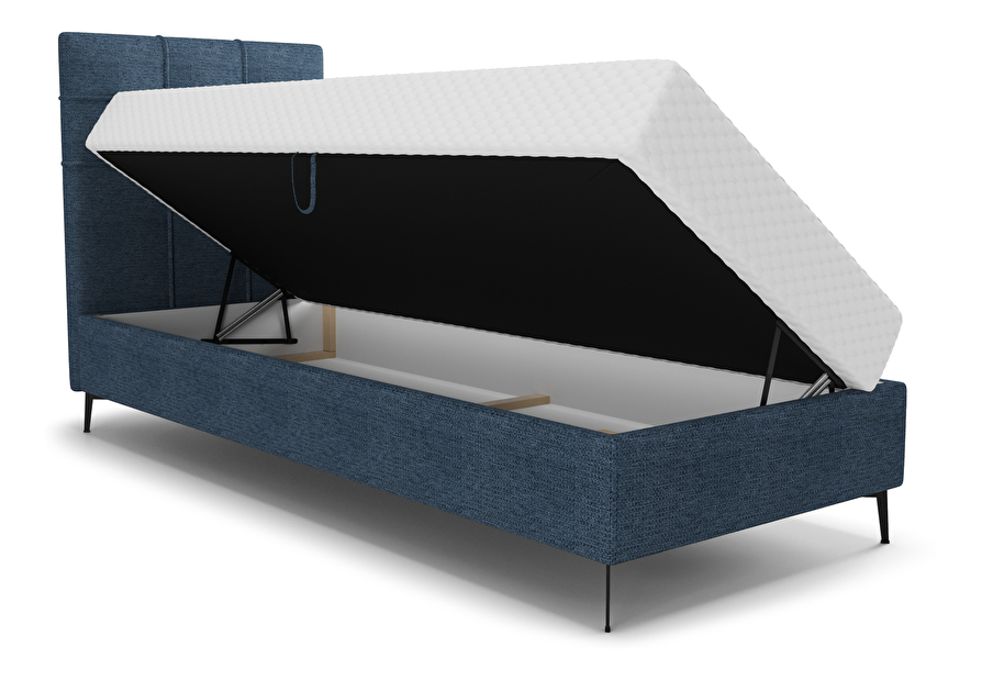 Jednolůžková postel 90 cm Infernus Bonell (modrá) (s roštem, s úl. prostorem)