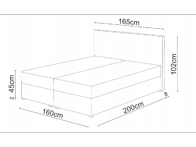Manželská posteľ Boxspring 160 cm Karen (sivá) (s matracom a úložným priestorom) *výprodej