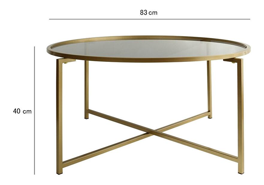Konferenční stolek Golda (zlatá + šedá)