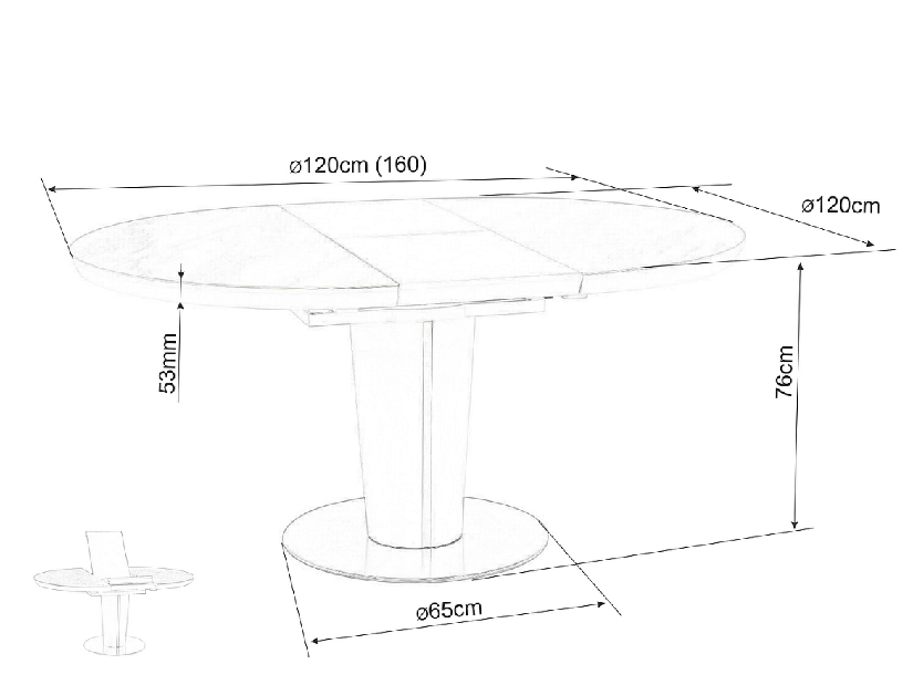 Rozkládací jídelní stůl 120-160 cm Oris (bílá + mramor bílý) (pro 4 až 6 osob)