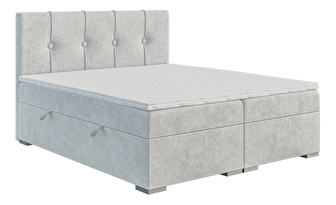 Manželská postel Boxspring 180 cm Ruffy (světle šedá) (s matrací a úl. prostorem)