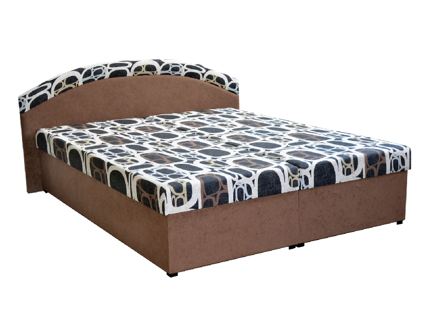 Manželská postel 160 cm Pandora (hnědá) (s rošty a matracemi)