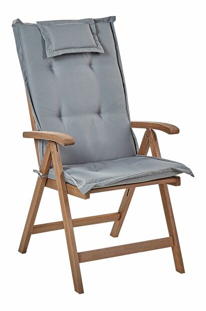 Set 2 ks zahradních židlí Amati (tmavé dřevo + šedá)