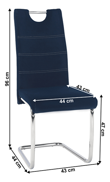 Jídelní židle Canary NEW (modrá + světlé šitie)