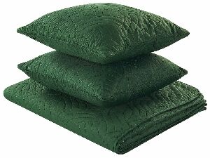 Sada přehozu na postel a 2 polštářů 140 x 210 cm Bent (zelená)