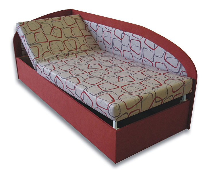 Jednolůžková postel (válenda) 80 cm Kamila (Cihlová 41 + Dodo 1008) (L) *bazar