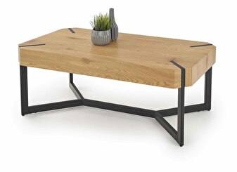 Konferenční stolek Leisa (přírodní dřevo + černá)