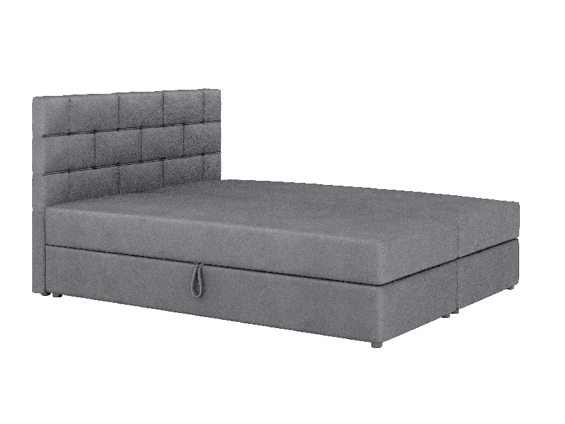 Kontinentální postel 180x200 cm Waller (tmavě šedá) (s roštem a matrací)