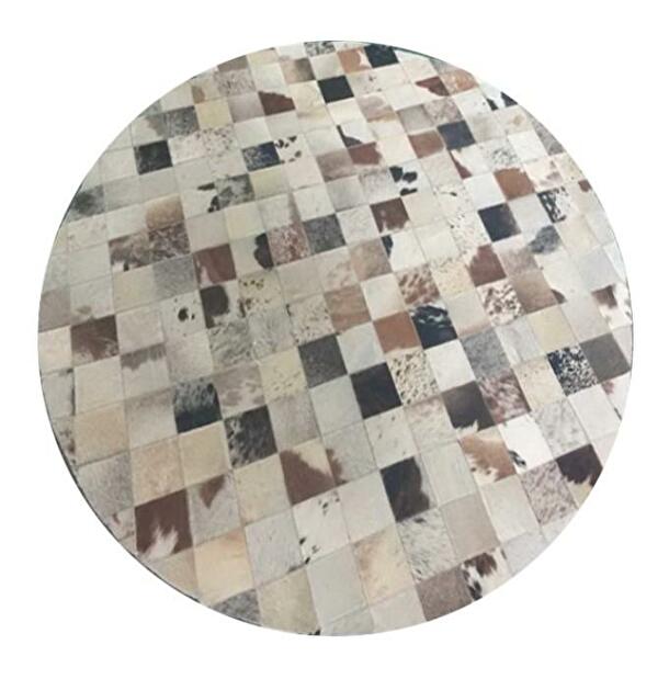 Kožený koberec 200x200 cm Korlug TYP 10 (hovězí kůže + vzor patchwork) *výprodej