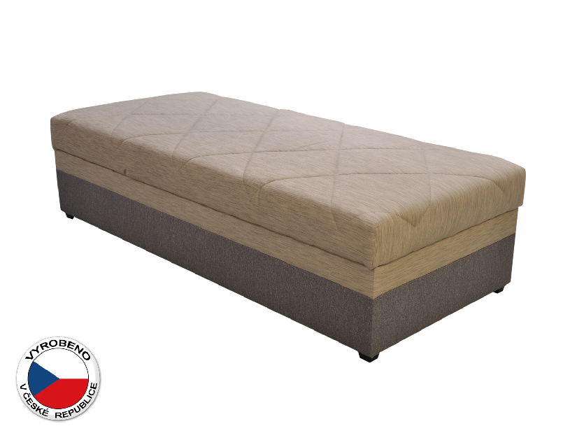 Jednolůžková postel (válenda) 90 cm Blanár Evelina (béžová + hnědá) (s roštem a matrací) *bazar