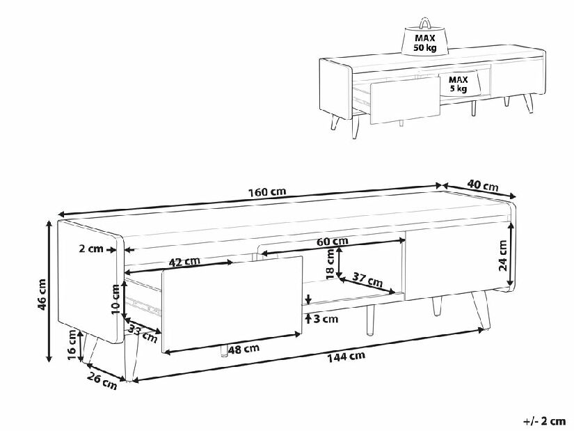 TV stolek/skříňka Custy (bílá)
