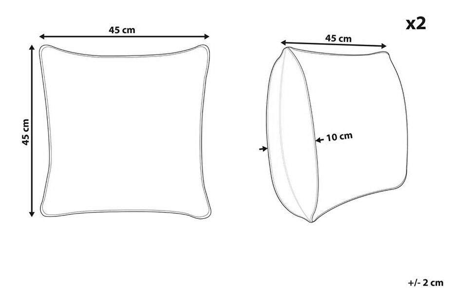 Sada 2 ozdobných polštářů 45 x 45 cm Shallo (vícebarevná)